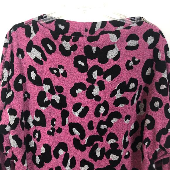 White Birch Animal Print Dolman Sleeve Sweater - Picture 3 of 11